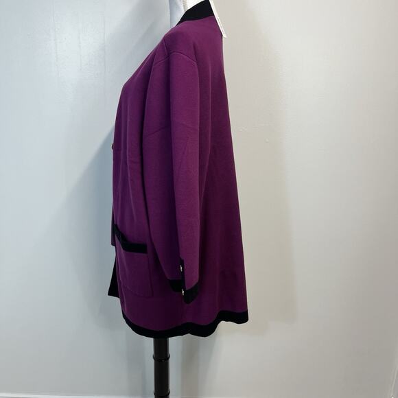 Chico's Travelers Top Sweater Jacket Set Women's Size 2XL/4 Berry Purple Black - Picture 9 of 12